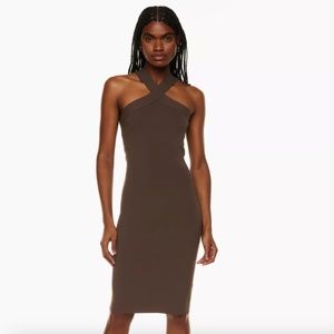 Sculpt Knit Criss Cross Midi Dress -- Sage DISCONTINUED